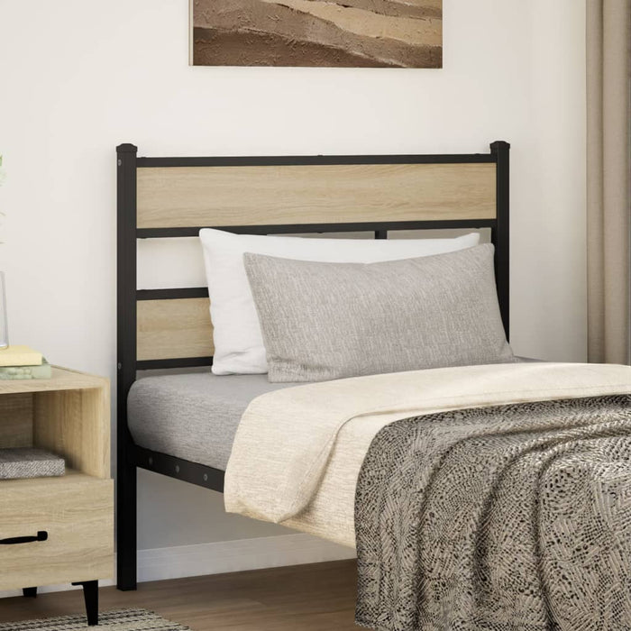 Headboard Sonoma Oak 75 cm Iron and Engineered Wood