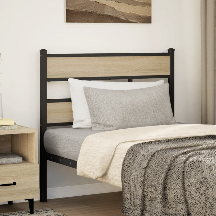 Headboard Sonoma Oak 90 cm Iron and Engineered Wood