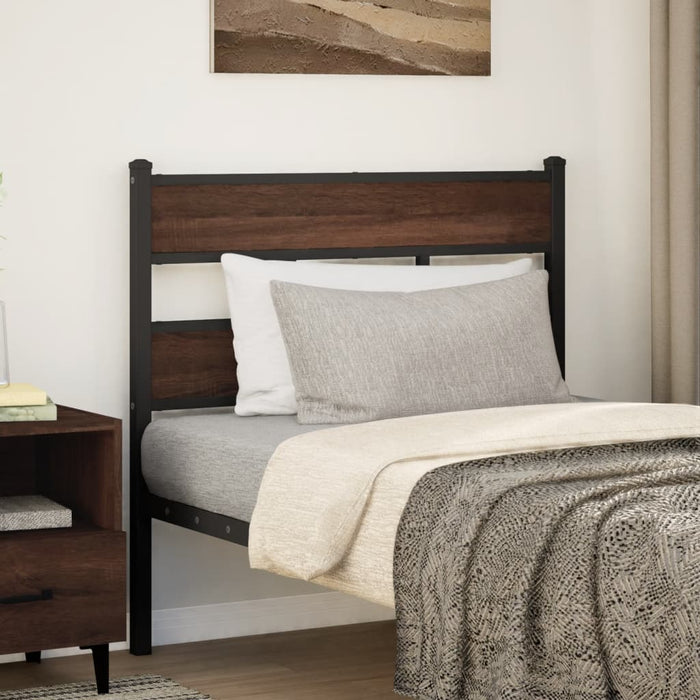 Headboard Brown Oak 75 cm Steel and Engineered Wood