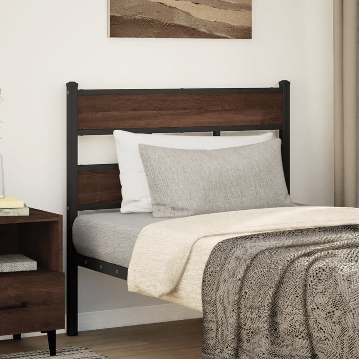 Headboard Brown Oak 107 cm Steel and Engineered Wood