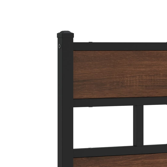 Headboard Brown Oak 120 cm Steel and Engineered Wood