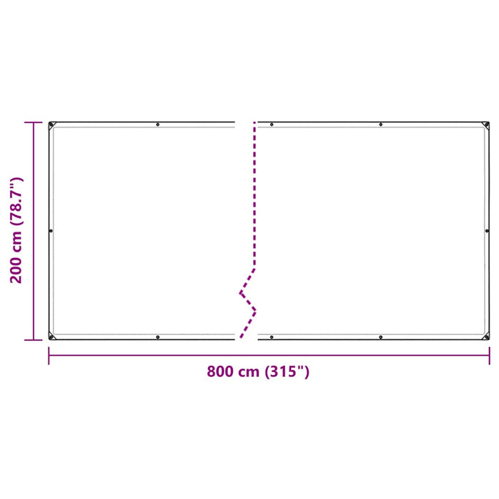 Clear Tarpaulin with Eyelets 2x8 m Polyethylene