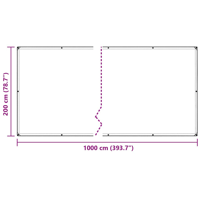 Clear Tarpaulin with Eyelets 2x10 m Polyethylene