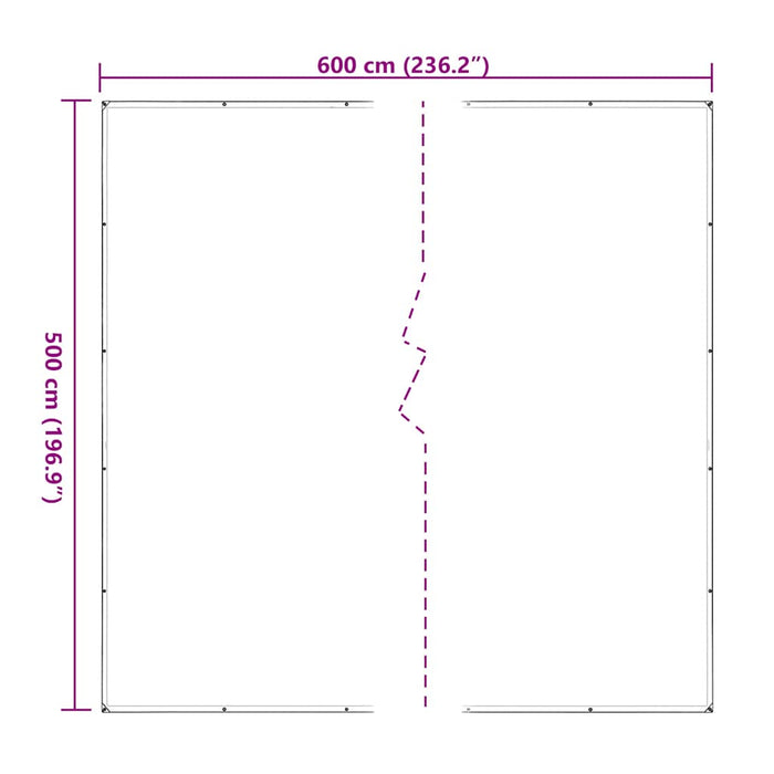 Clear Tarpaulin with Eyelets 5x6 m Polyethylene