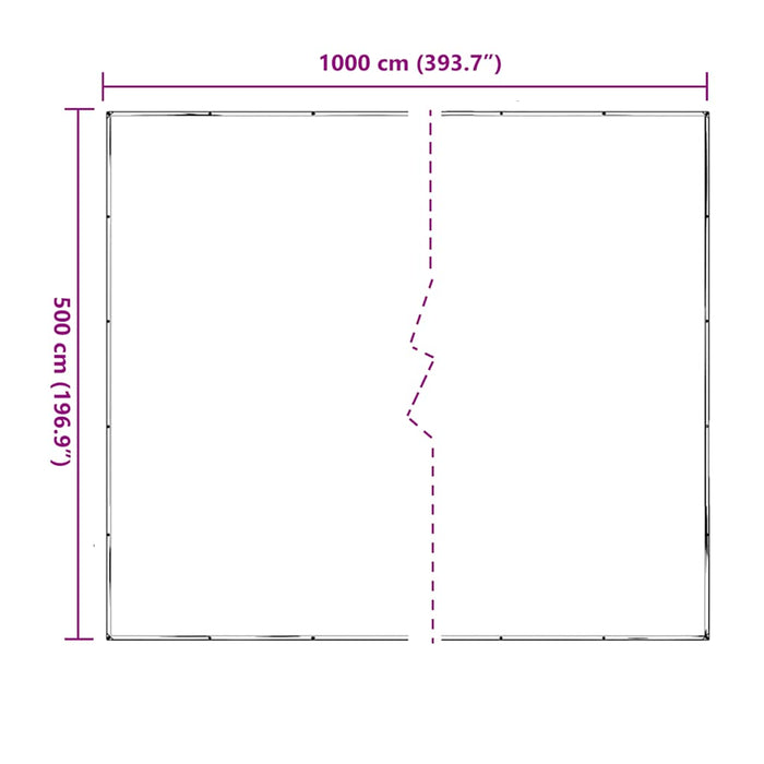 Clear Tarpaulin with Eyelets 5x10 m Polyethylene