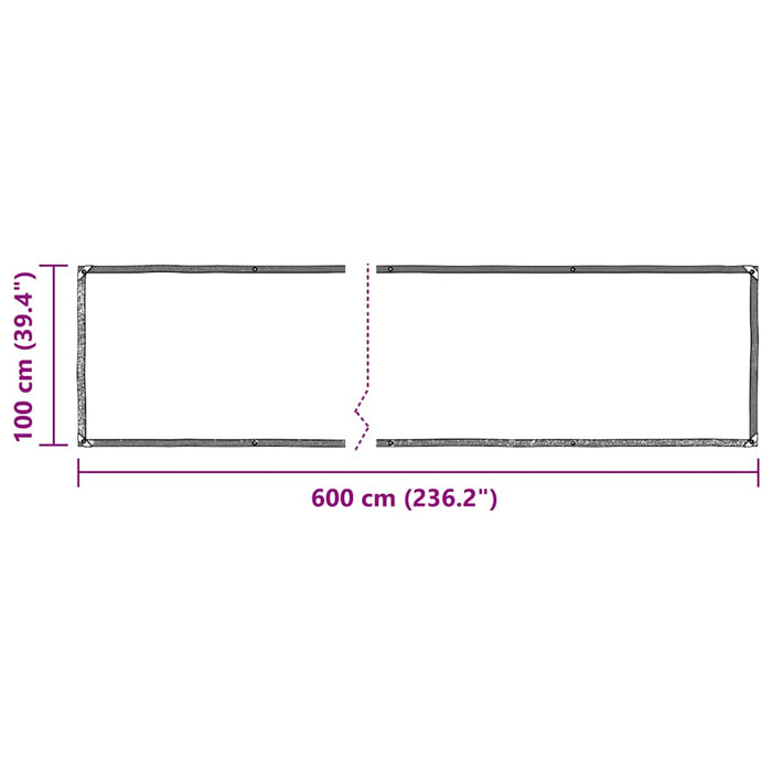 Clear Tarpaulin with Eyelets 1x6 m Polyethylene