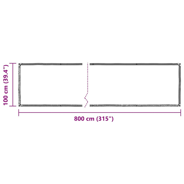 Prelata transparenta cu ochiuri 1x8 m polietilena