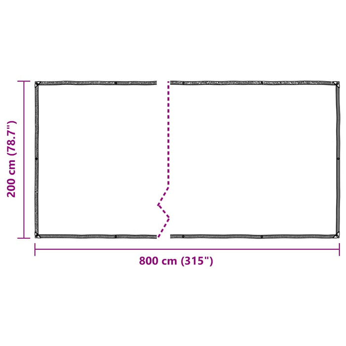 Prelata transparenta cu ochiuri 2x8 m polietilena