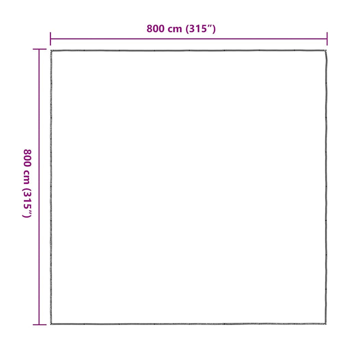 Clear Tarpaulin with Eyelets 8x8 m Polyethylene