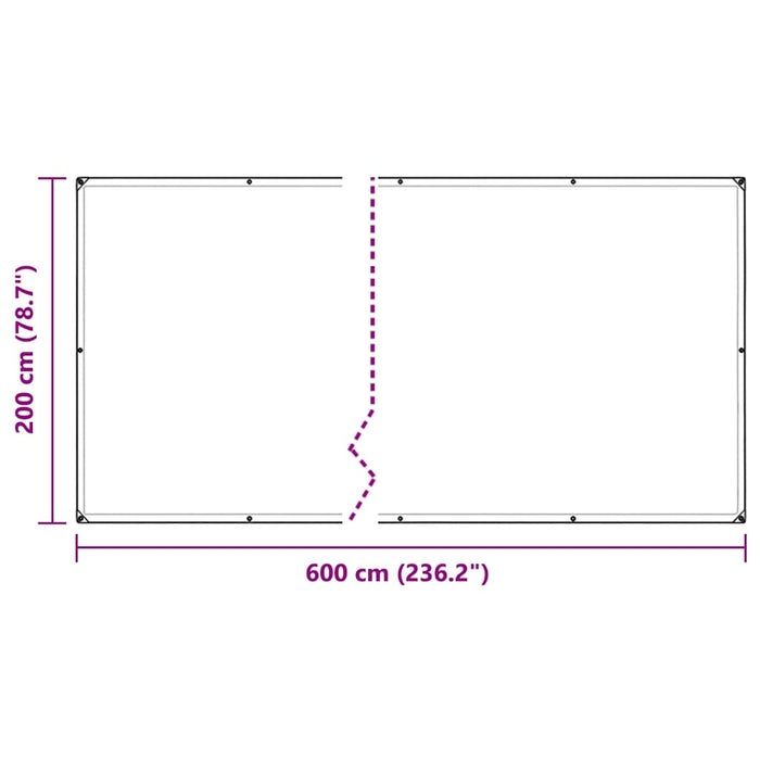 Clear Tarpaulin with Eyelets 2x6 m PVC