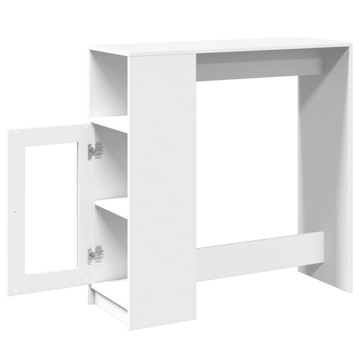 Bar Table with Racks White 101x40x103.5 cm Engineered Wood