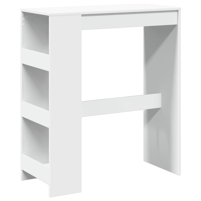 Bar Table with Racks White 90x40x103.5 cm Engineered Wood