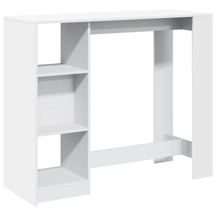 Bar Table with Shelf White 124x46x103.5 cm Engineered Wood