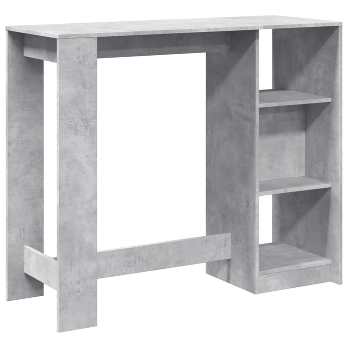 Bar Table with Shelf Concrete Grey 124x46x103.5 cm Engineered Wood