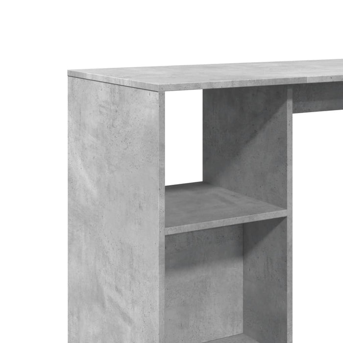 Bar Table with Shelf Concrete Grey 124x46x103.5 cm Engineered Wood