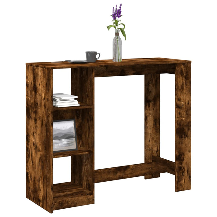 Bar Table with Shelf Smoked Oak 124x46x103.5 cm Engineered Wood