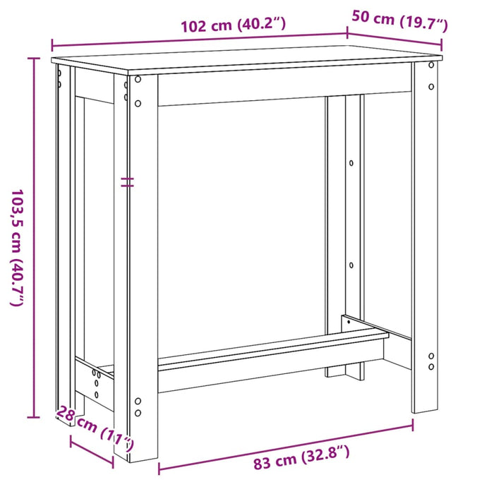 Барный стол Sonoma Oak 102x50x103,5 см Инженерная древесина