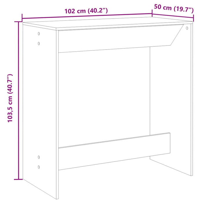 Бар маса черна 102x50x103,5 см инженерно дърво