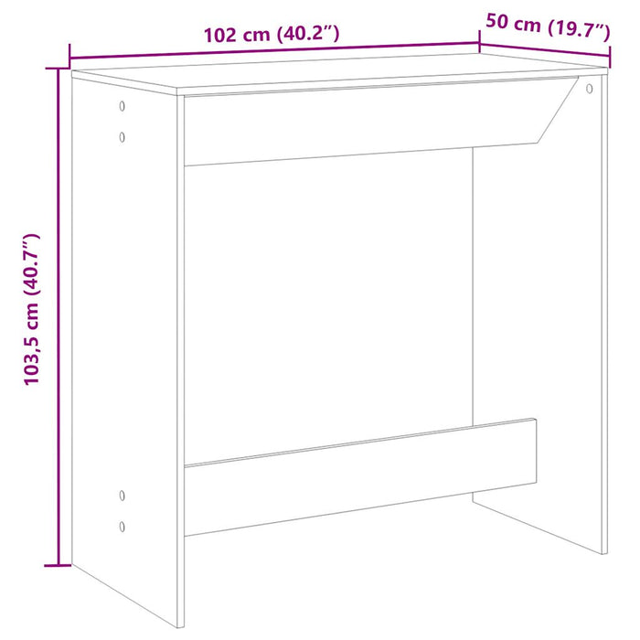 Бар Маса Опушен Дъб 102x50x103,5 cm Инженерно дърво