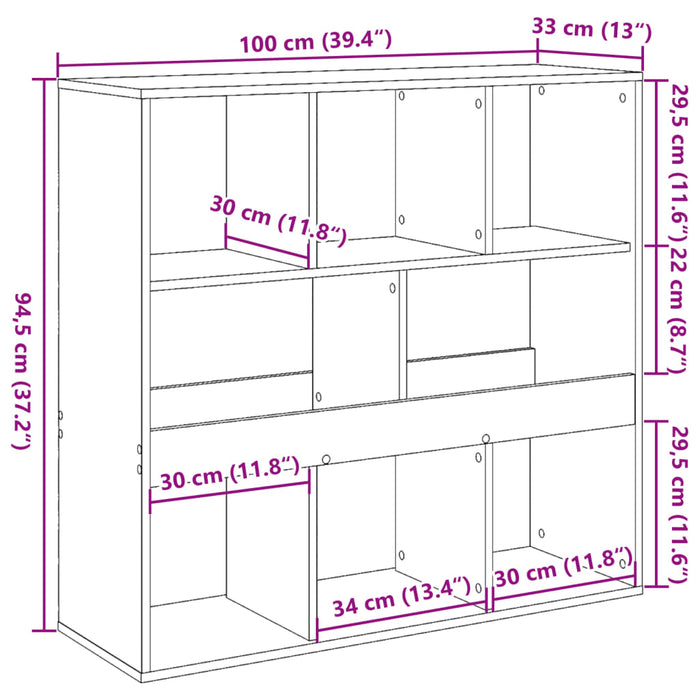 Book Cabinet/Room Divider Sonoma Oak 100x33x94.5 cm