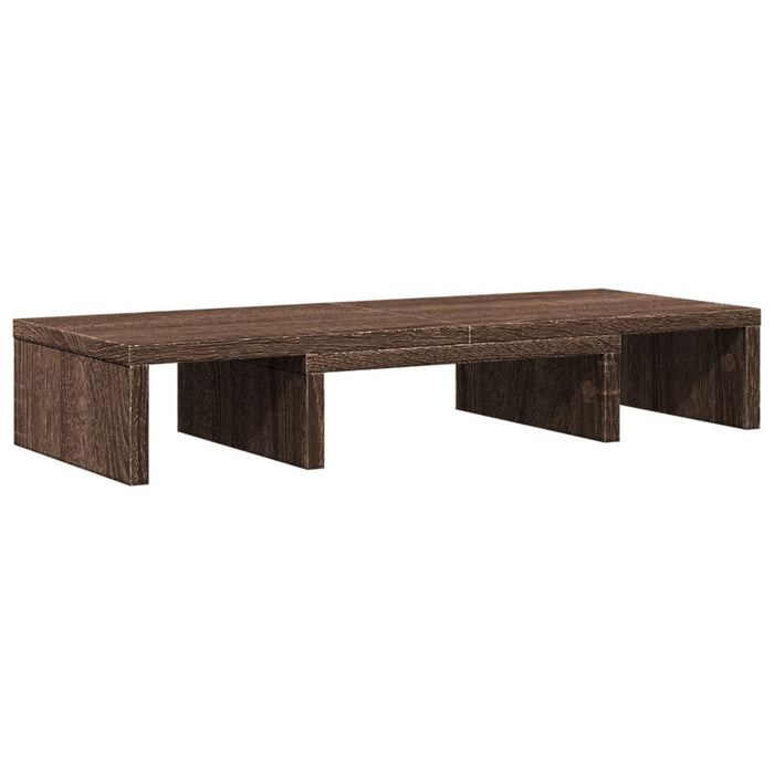 Monitor Stand Adjustable Brown Oak 60x24x10.5 cm Engineered Wood