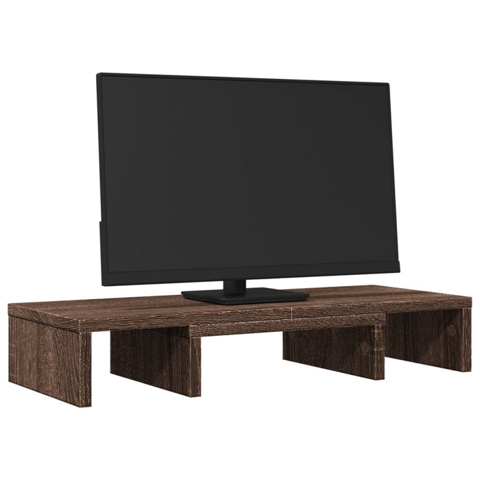 Monitor Stand Adjustable Brown Oak 60x24x10.5 cm Engineered Wood