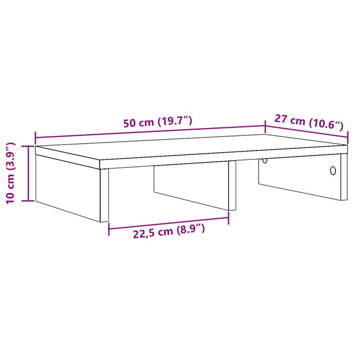 Стойка за монитор Бяла 50x27x10 см инженерно дърво