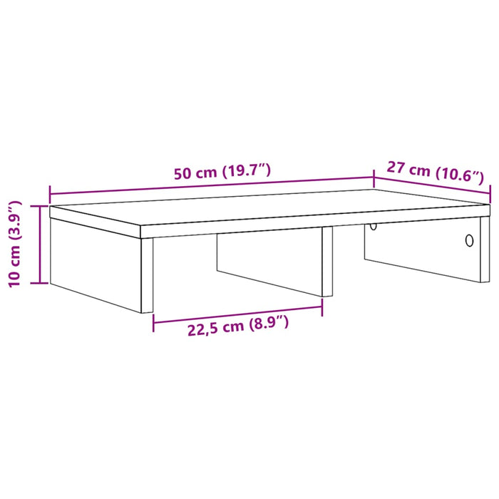 Monitor Stand Sonoma Oak 50x27x10 cm Engineered Wood