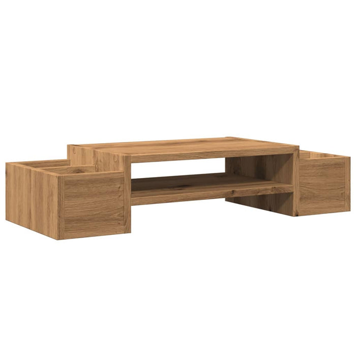 Monitor Stand with Storage Artisian Oak 70x27x15 cm Engineered Wood