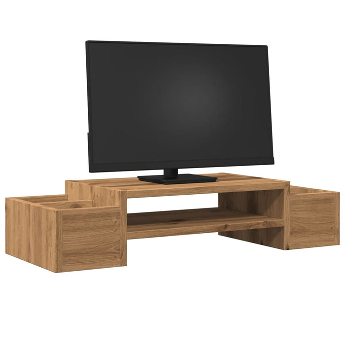 Monitor Stand with Storage Artisian Oak 70x27x15 cm Engineered Wood