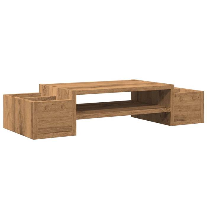 Monitor Stand with Storage Artisian Oak 70x27x15 cm Engineered Wood