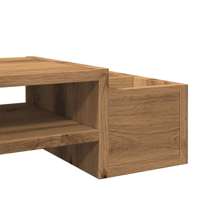 Monitor Stand with Storage Artisian Oak 70x27x15 cm Engineered Wood