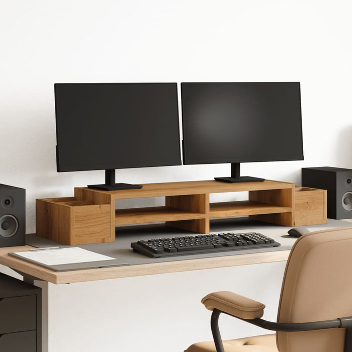 Monitor Stand with Storage Artisian Oak 100x27x15 cm Engineered Wood