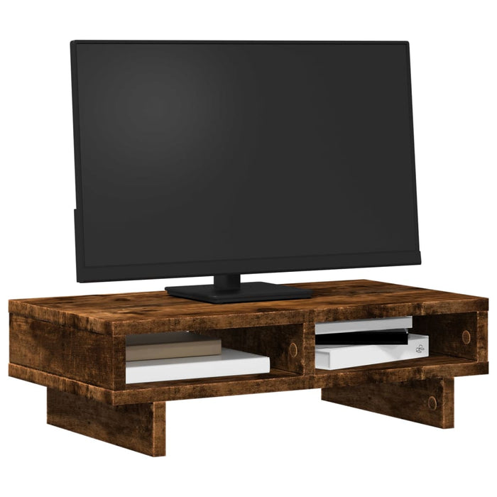 Monitor Stand Smoked Oak 50x27x15 cm Engineered Wood