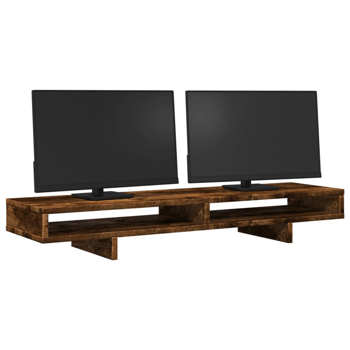 Monitor Stand Smoked Oak 100x27x15 cm Engineered Wood