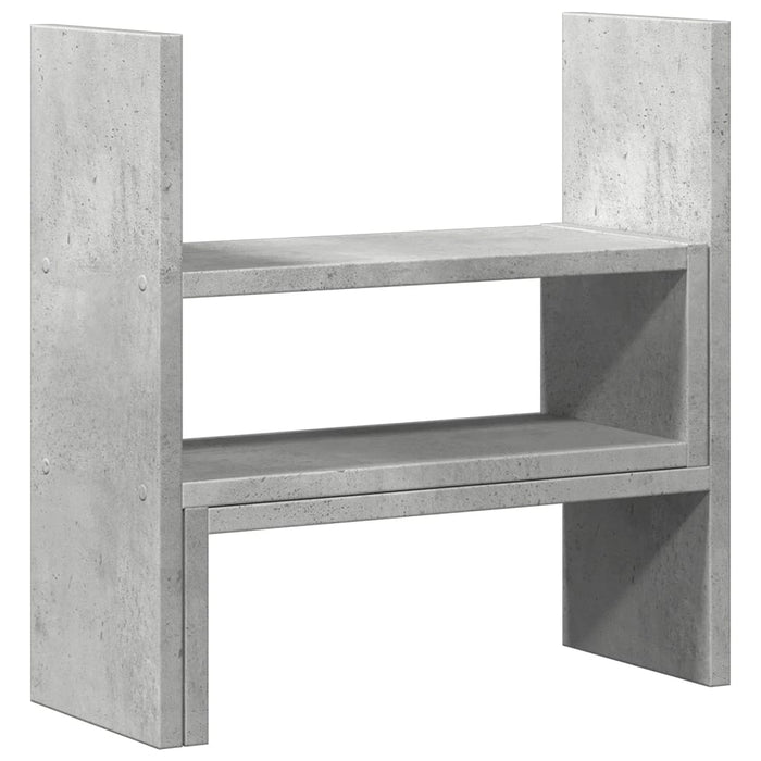 Organizator de Birou Ajustabil Beton Gri 40x17x41 cm Lemn de Inginerie