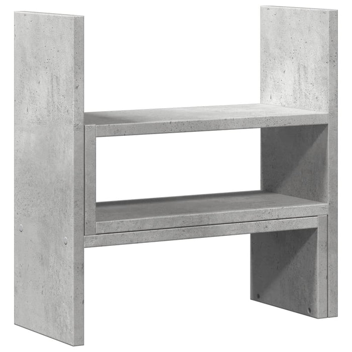 Organizator de Birou Ajustabil Beton Gri 40x17x41 cm Lemn de Inginerie