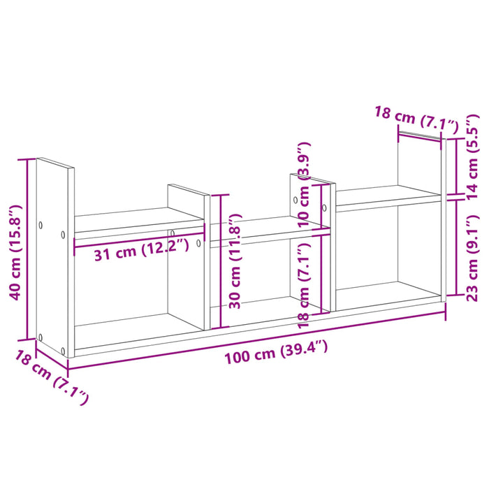 Навесной шкаф 100x18x40 см, белый, инженерное дерево