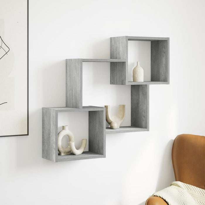 Wall Cabinet 78x18x71 cm Concrete Grey Engineered Wood