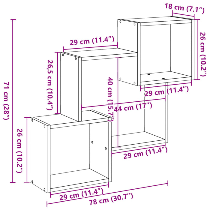 Wall Cabinet 78x18x71 cm Grey Sonoma Engineered Wood