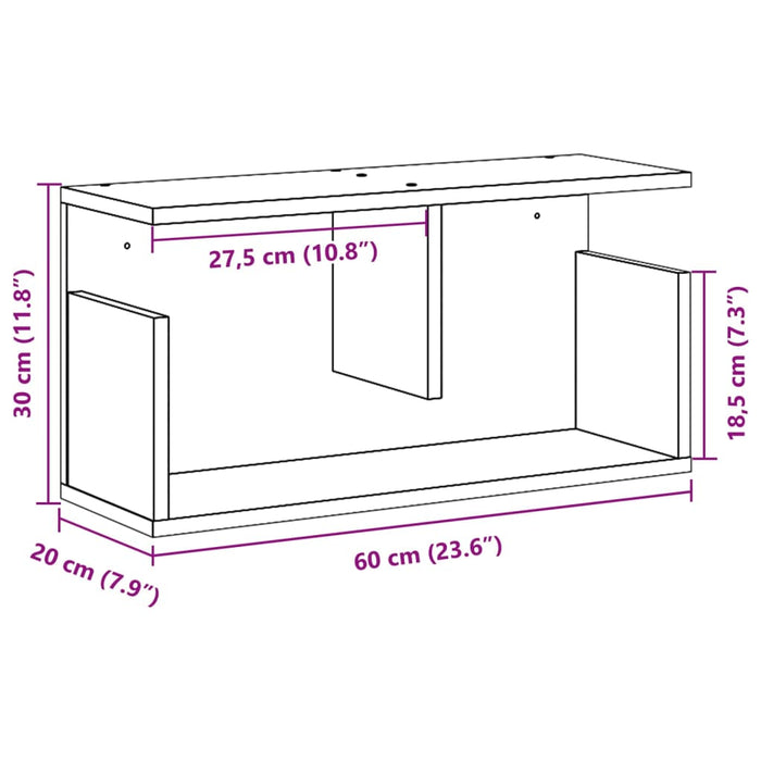 Wall Cabinet 60x20x30 cm White Engineered Wood