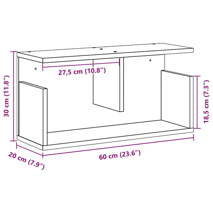 Стенен Шкаф 60x20x30 см Artisian Oak Engineered Wood