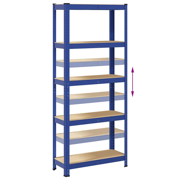 5-Layer Storage Shelf Blue Steel&Engineered Wood