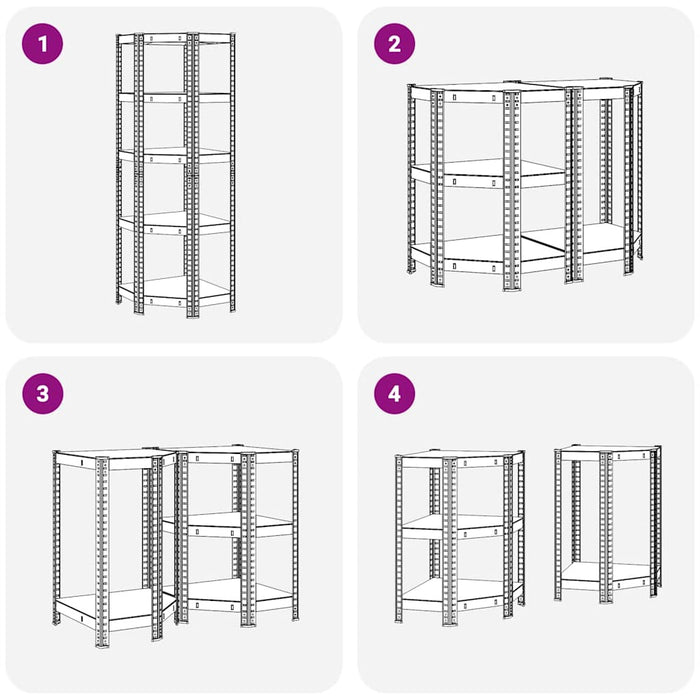 5-Layer Corner Shelf Anthracite Steel&Engineered Wood