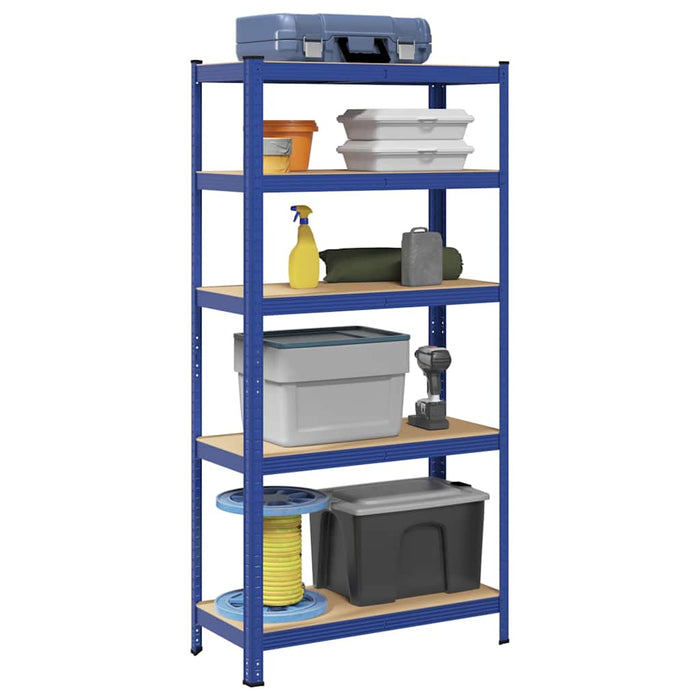 5-Layer Storage Shelf Blue Steel&Engineered Wood