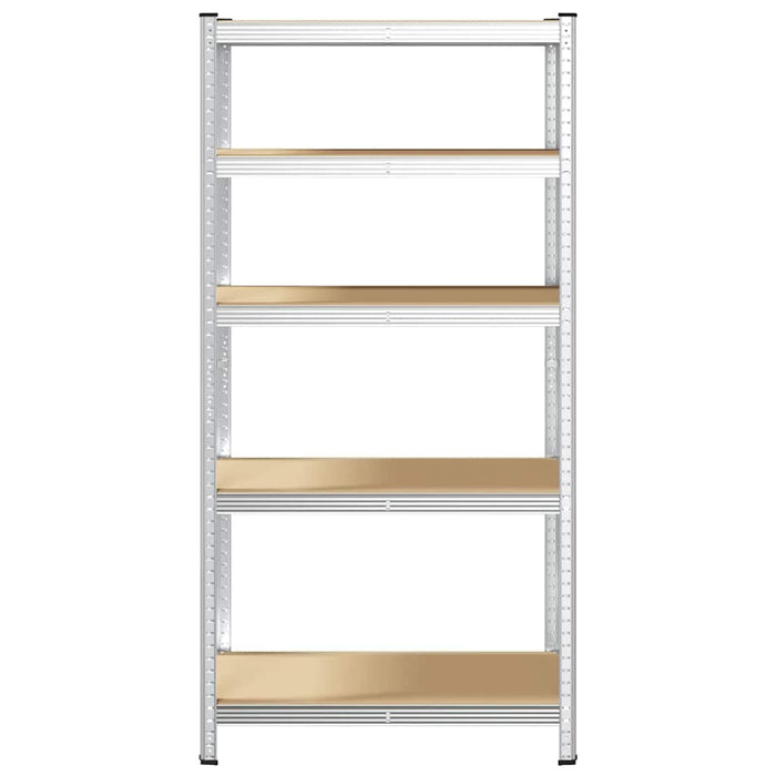 5-Layer Heavy-duty Shelf Silver Steel&Engineered Wood