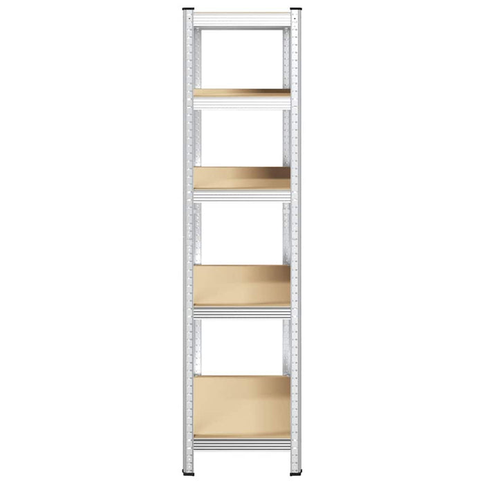 5-Layer Heavy-duty Shelf Silver Steel&Engineered Wood