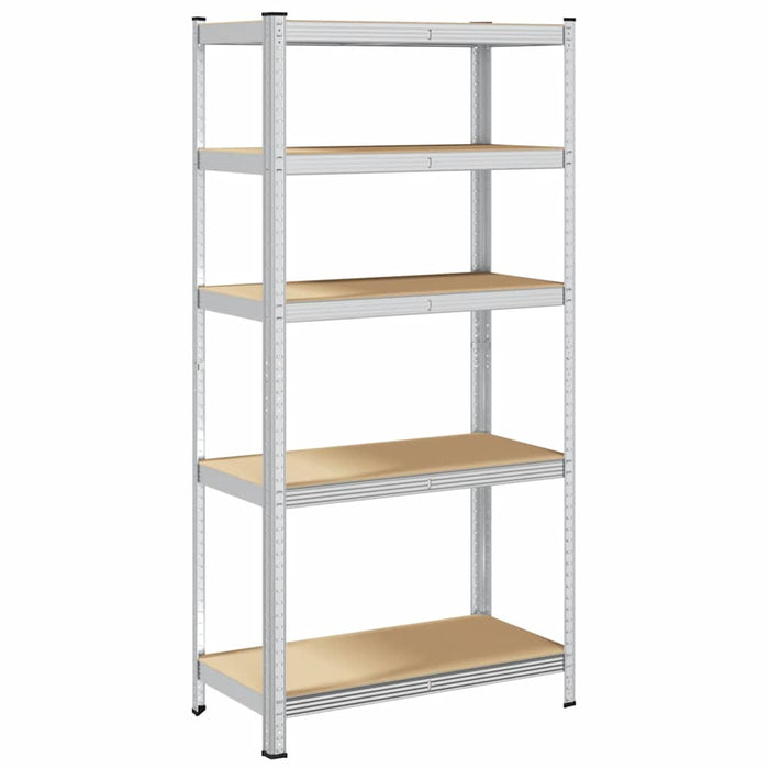 5-Layer Heavy-duty Shelf Silver Steel&Engineered Wood