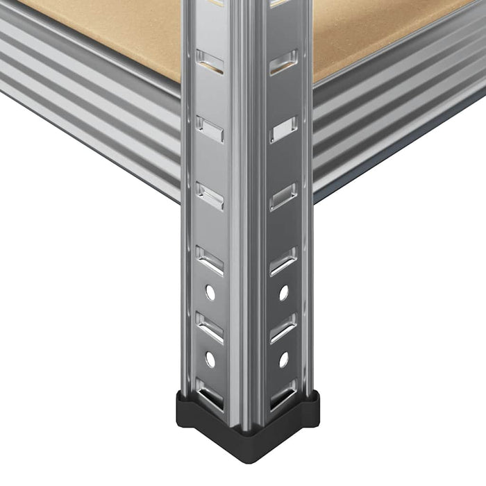 5-Layer Heavy-duty Shelf Silver Steel&Engineered Wood