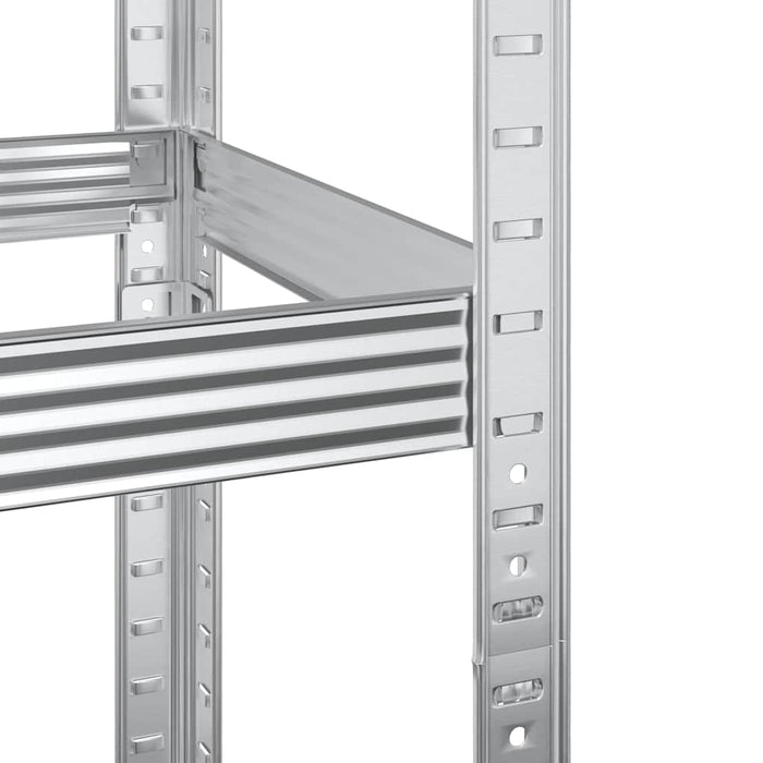 3-слоен рафт за гуми Сребро 110x40x200 см стомана